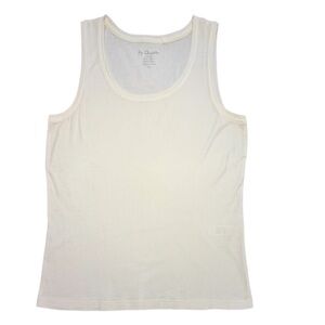 Chico's Ivory/White Scoop Neck 100% Cotton Tank Top Size 2/Large